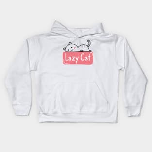 Lazy Cat, Lazy People funny Kids Hoodie